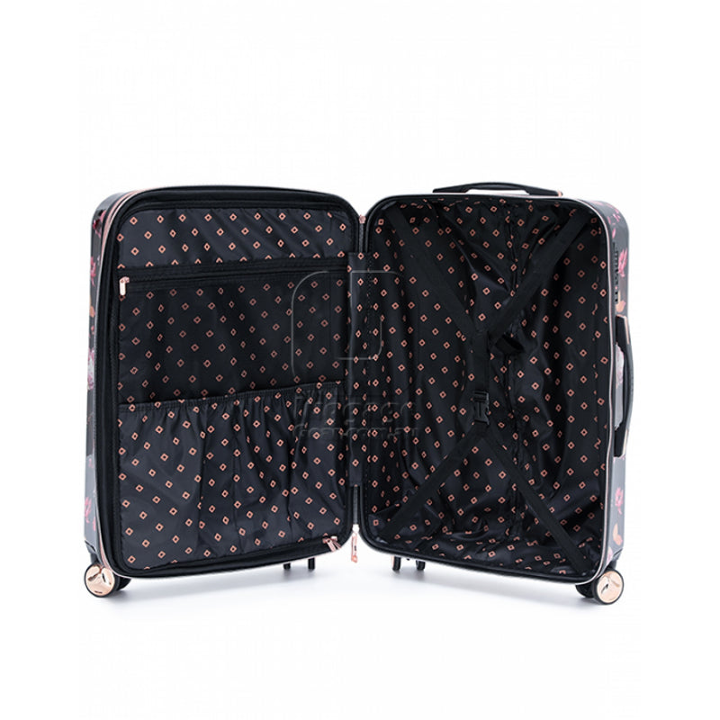Tosca - Bloom set 3 suitcases - 29-25-20 - Black/Pink-3