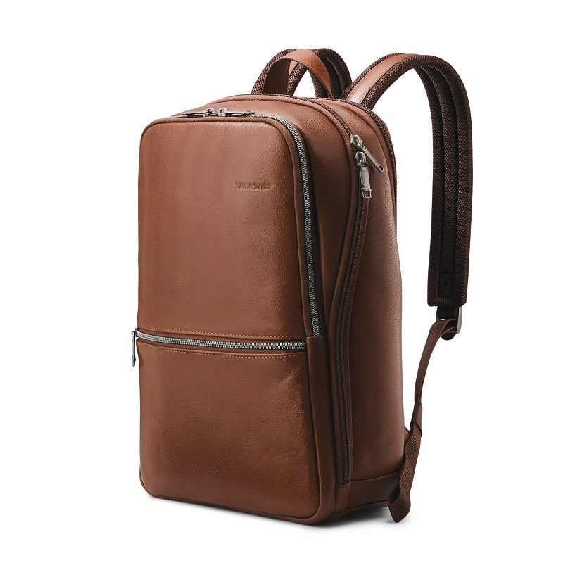 Samsonite - Classic Leather Slim Backpack - Cognac-1