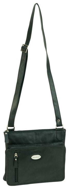 Franco Bonini. -1308 Leather Crossbody sling - Black
