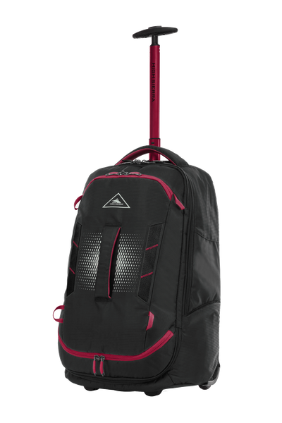 High Sierra - Composite V4 56cm Small RFID Wheeled Duffle With Backpack Straps - Black/Red-2