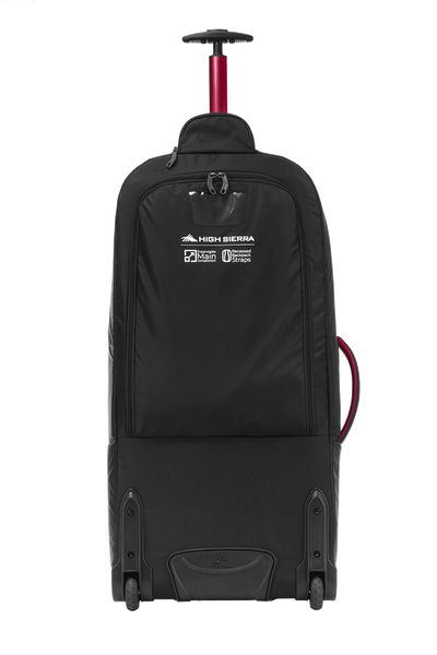 High Sierra - Composite V4 84cm Large RFID Wheeled Duffle With Backpack Straps - Black/Red-7