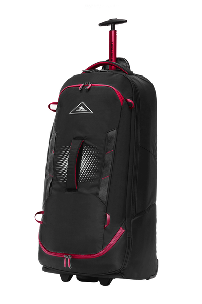 High Sierra - Composite V4 84cm Large RFID Wheeled Duffle With Backpack Straps - Black/Red