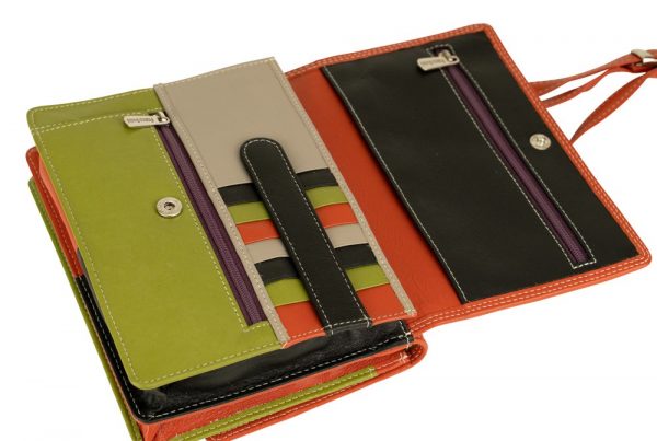 Franco Bonini - 19-070 Leather 2 sided Organiser Handbag - Orange/Multi - 0