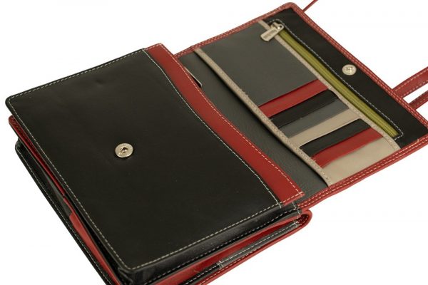 Franco Bonini - 19-070 Leather 2 sided Organiser Handbag - Red/Multi-3