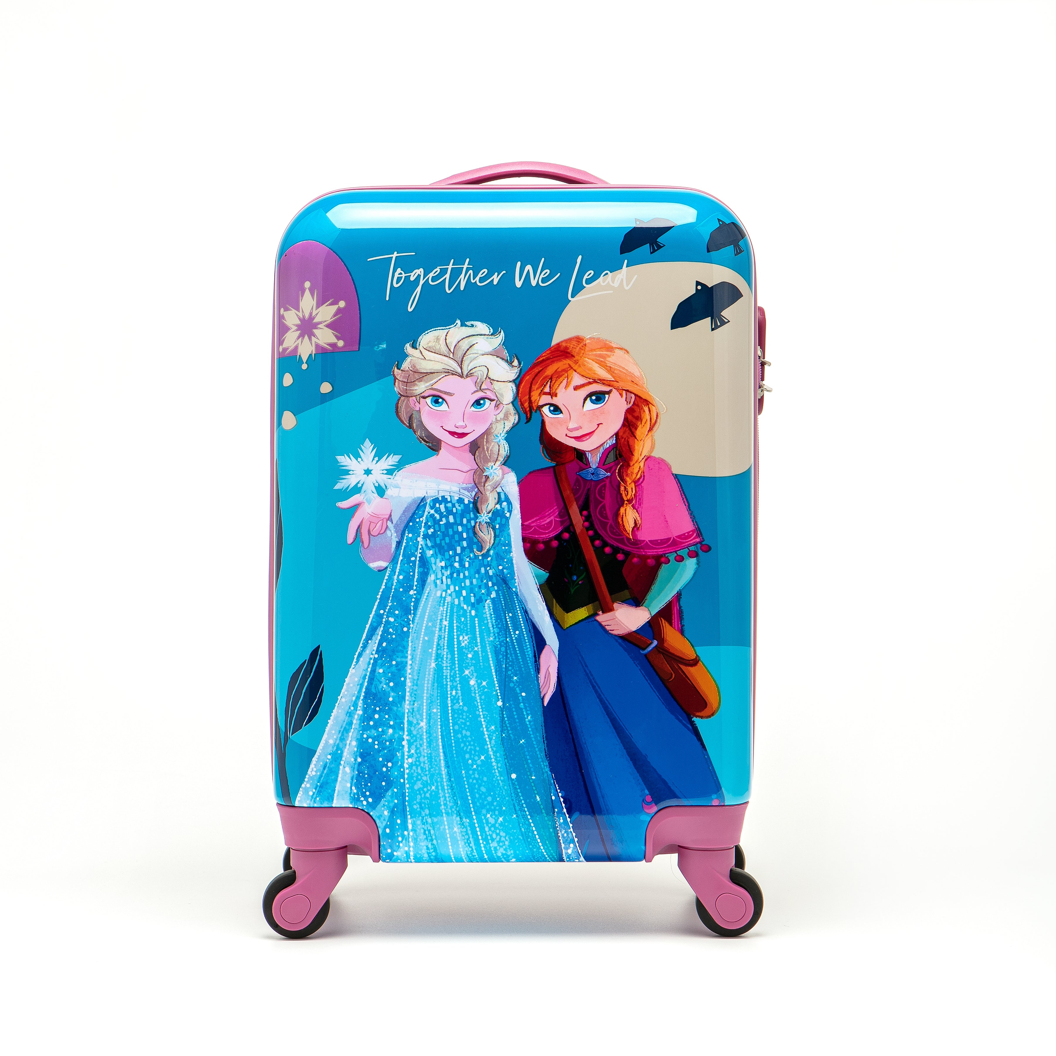 Disney - Frozen DIS206 19in Small 4 Wheel Hard Suitcase - Blue/Pink-1