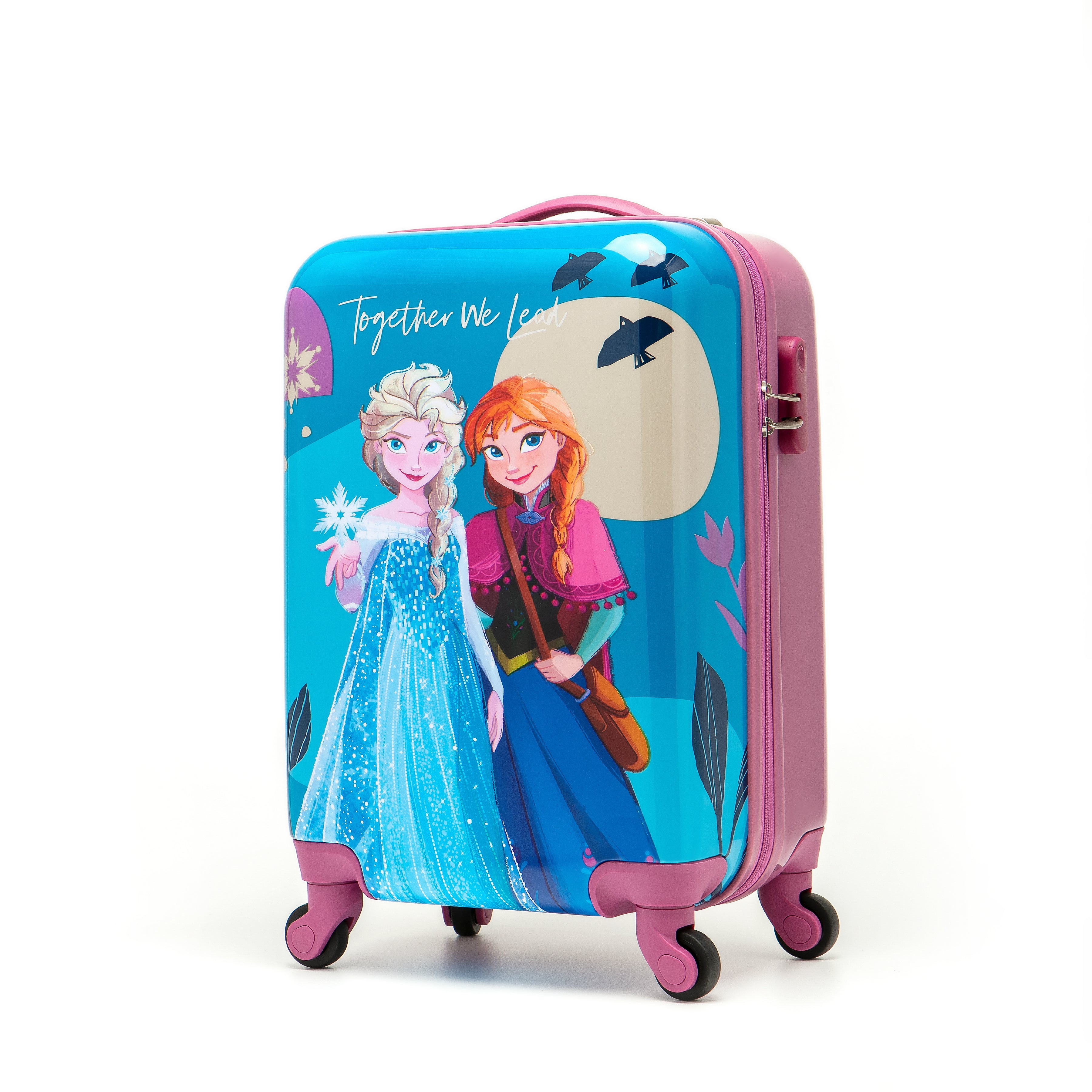 Disney - Frozen DIS206 19in Small 4 Wheel Hard Suitcase - Blue/Pink-2