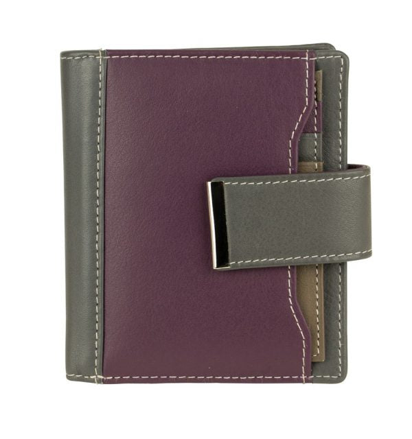 Franco Bonini - 21-01 RFID ladies leather wallet - Purple/Multi-1