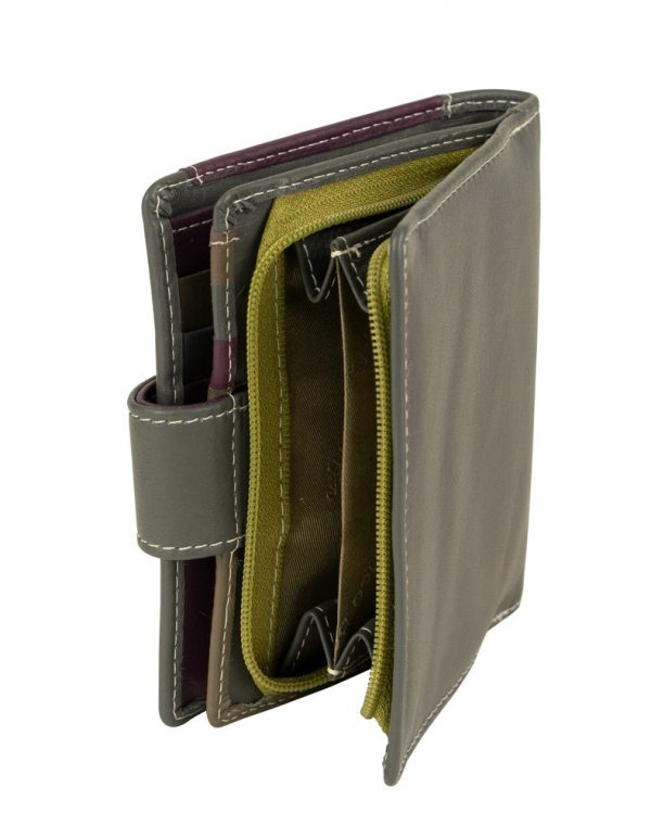 Franco Bonini - 21-01 RFID ladies leather wallet - Purple/Multi-3