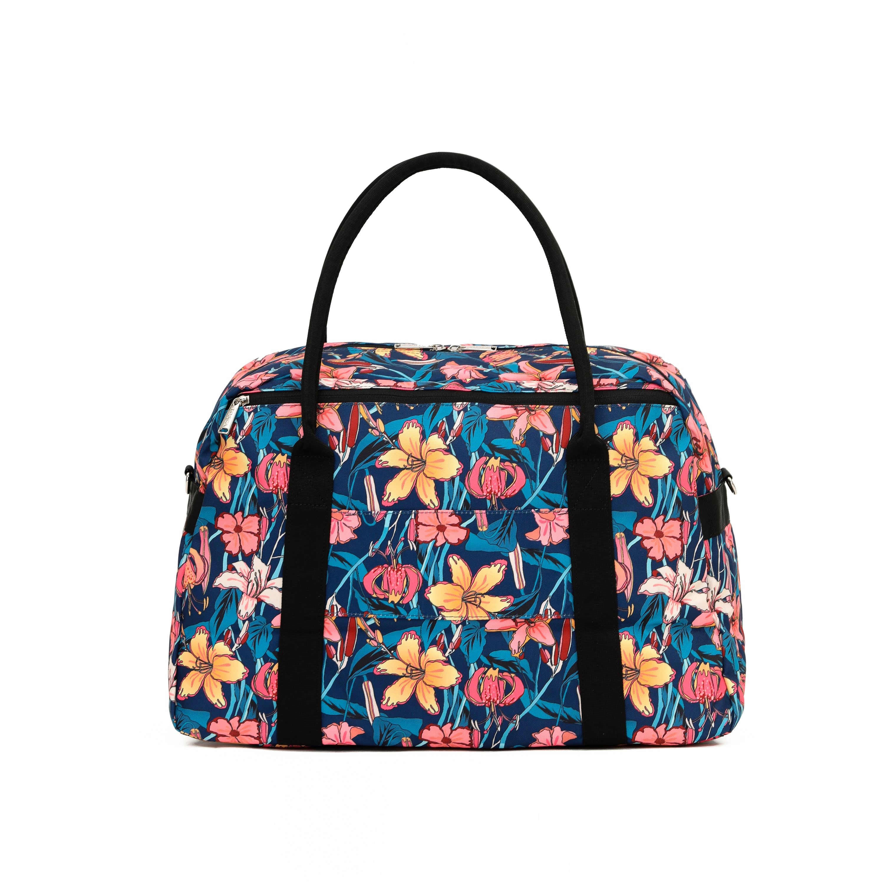 Tosca - TCA935 Fashion Tote/Duffle Bag - Blue Flowers-4