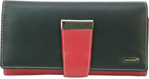 Franco Bonini - 4207 Ladies Large Leather Wallet - Black/Multi-1