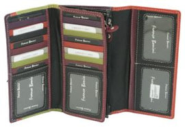 Franco Bonini - 4207 Ladies Large Leather Wallet - Orange/Multi - 0