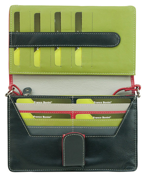 Franco Bonini - 481A Leather Organised Handbag/Wallet - Red/Multi-2