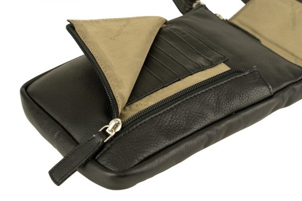 Franco Bonini - 7020 Small Leather crossbody Phone bag - Black-3