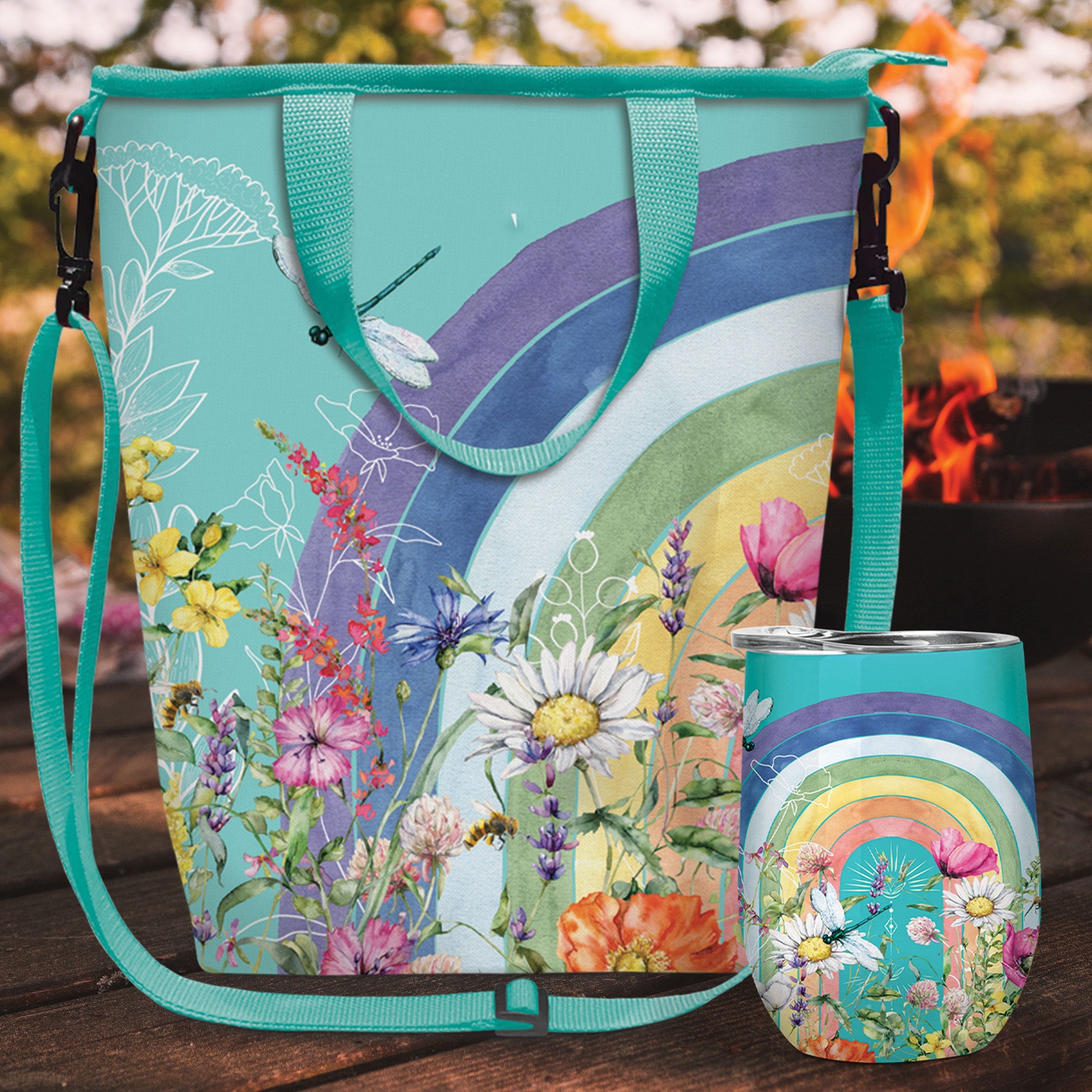 Cooler Bag - Rainbow Wildflower-3