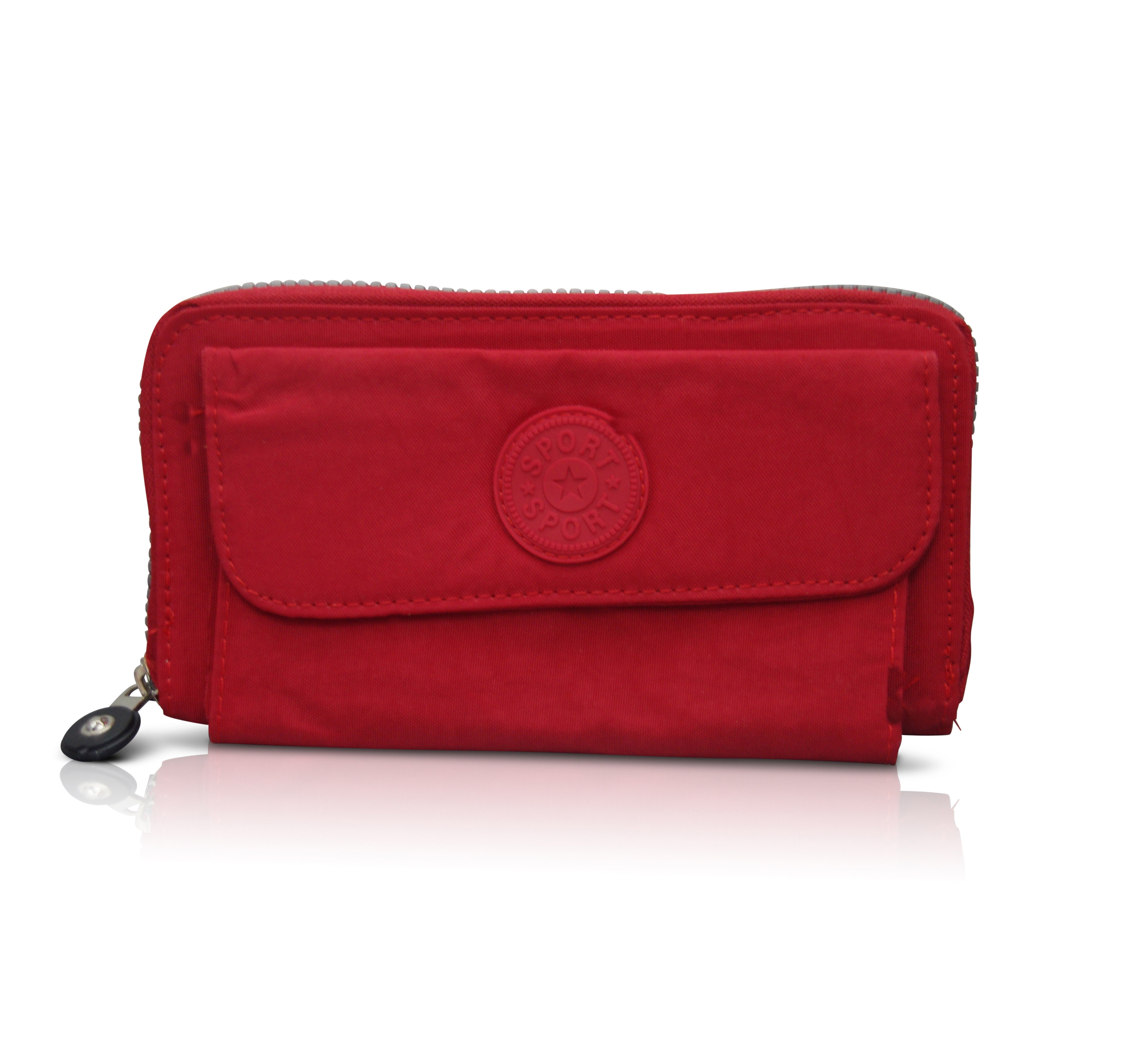 Cienna - KP19008 Large Zip Wallet with Phone Pouch - Red