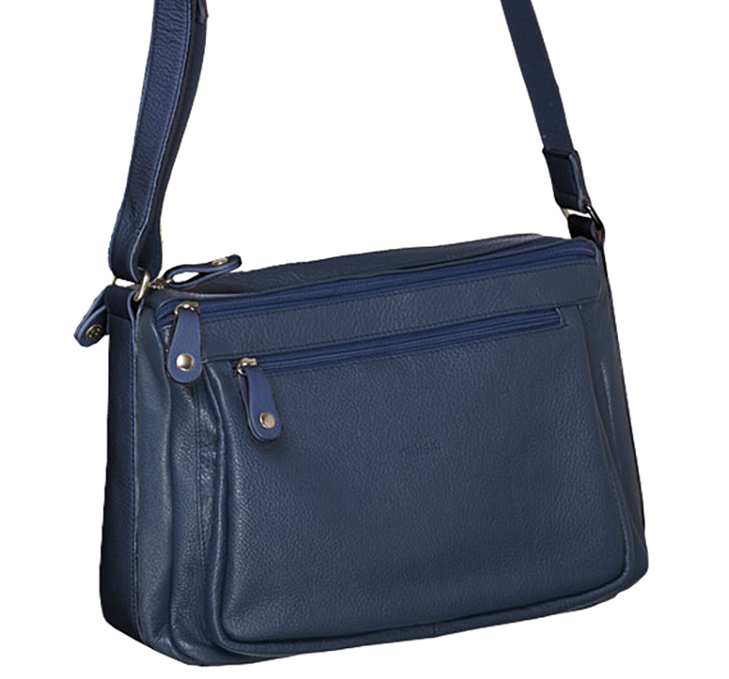 Milleni Leather 2section Cross Body Bag Navy – Bags To Go