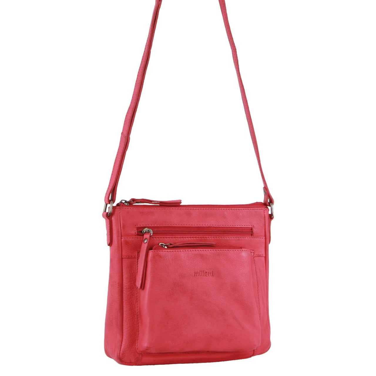Milleni - NL2598 Leather cross body bag - Pink *DC-1