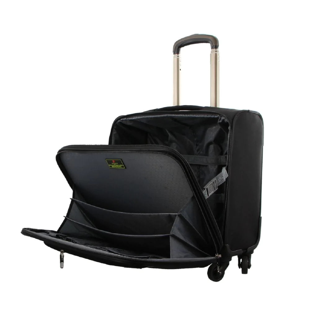 Pierre Cardin - PC1844 4 Wheel Mobile Office bag - Black - 0
