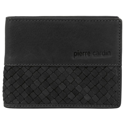 Pierre Cardin Woven-Embossed Leather Mens BiFold Wallet with money clip-1