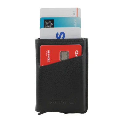 Pierre Cardin - Vert leather card holder w slider PC3643 - Black