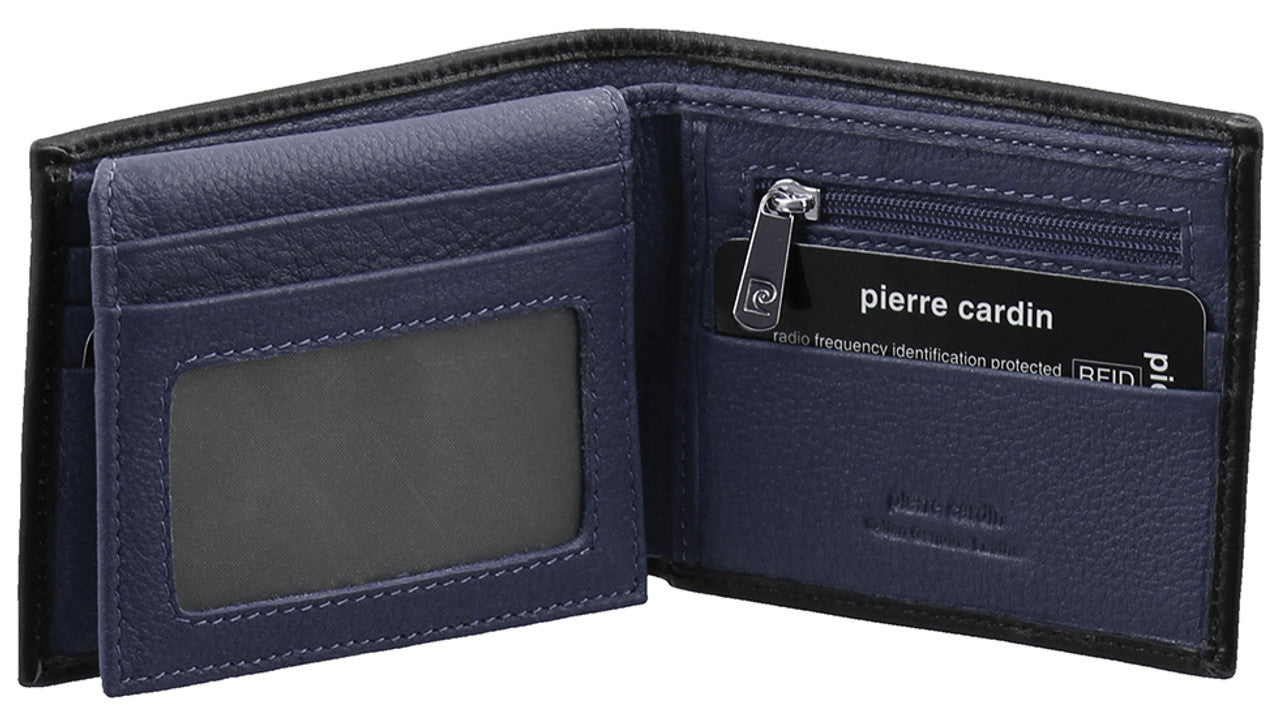 Pierre Cardin PC2630 Black/Navy Leather Mens Wallet - 0