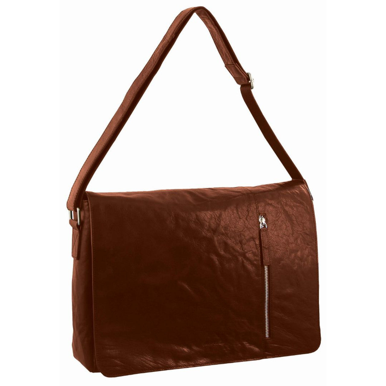 Pierre Cardin Rustic Leather Computer/Messenger Bag with flap closure