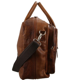 PIERRE CARDIN PC2802 Cognac RUSTIC LEATHER TRAVEL/WORK BAG - 0