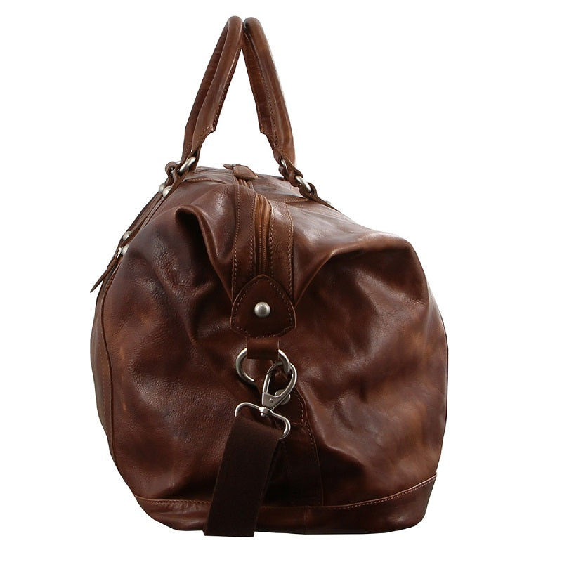 Pierre Cardin - PC2824 Rustic Leather Overnight Bag - Cognac - 0