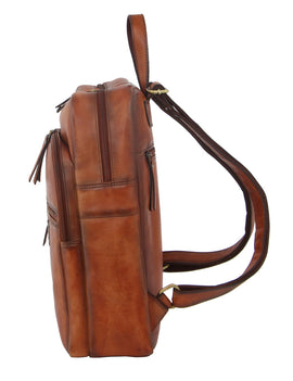 Pierre Cardin Burnished Leather Multi-Compartment Laptop Backpack PC3332 Cog - 0