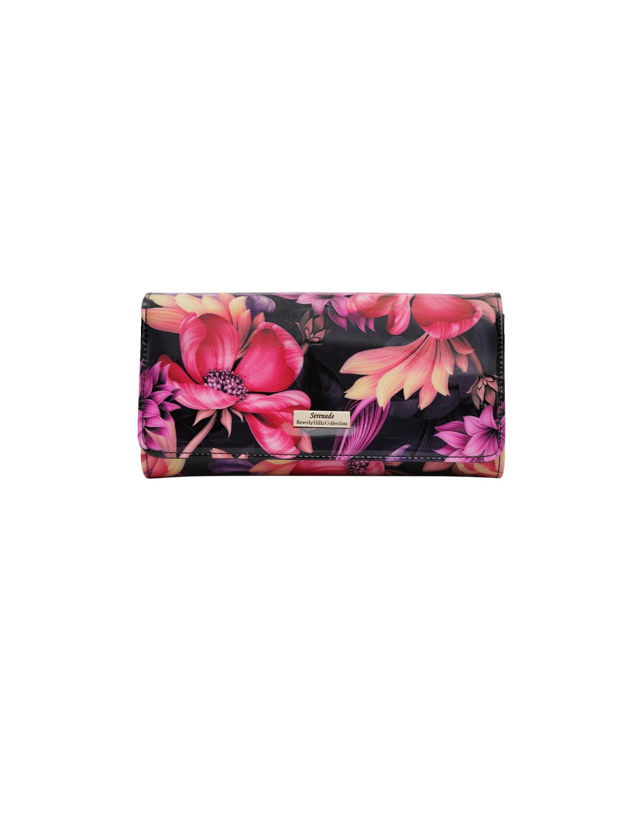 Serenade - Cynthia WSN-2601 RFID Protected Large Leather Wallet - Floral