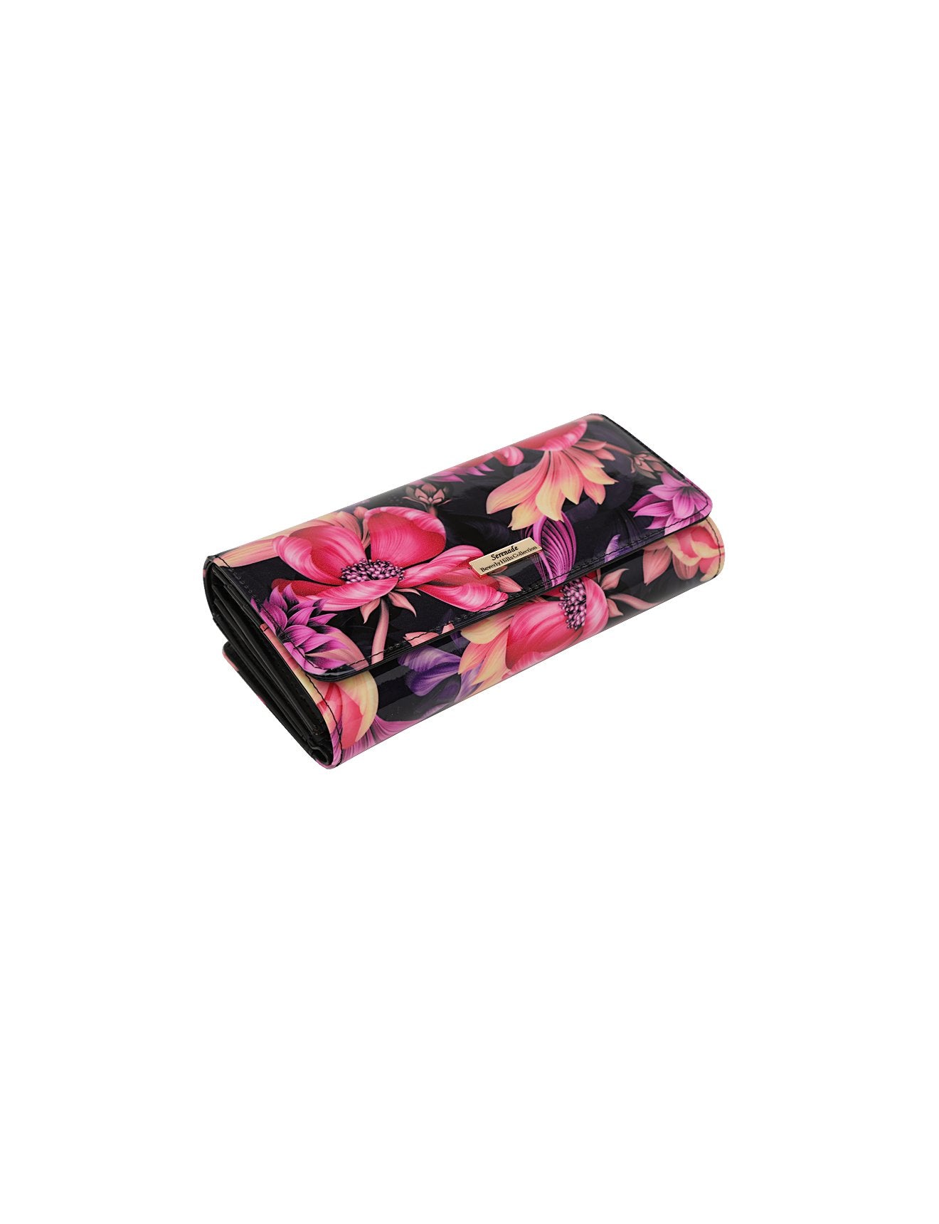 Serenade - Cynthia WSN-2601 RFID Protected Large Leather Wallet - Floral-5