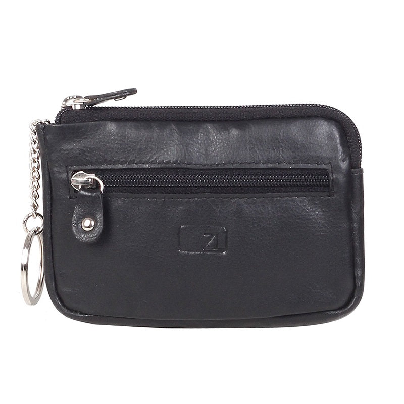 Zoomlite - Boston ZL104 Leather Zip Key Holder - Black