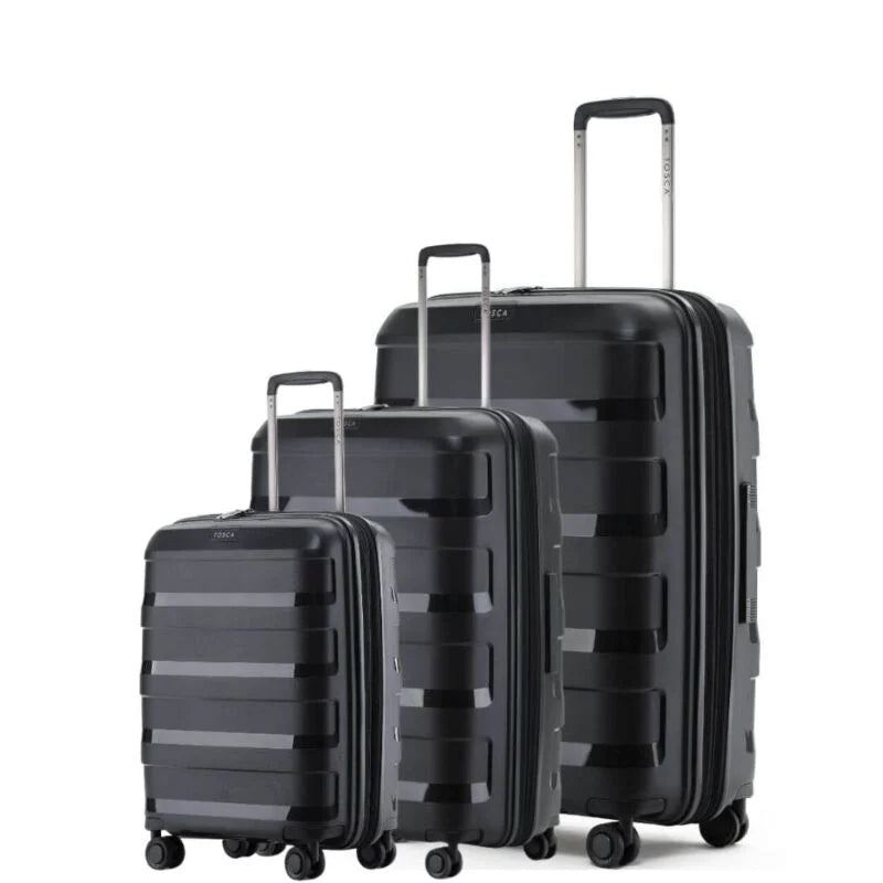 Tosca COMET SET of 3 suitcases 29in 25in 20in Black