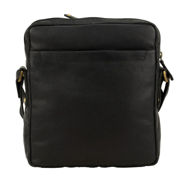 Franco Bonini - 118BFK Mens square leather side bag - Black-2