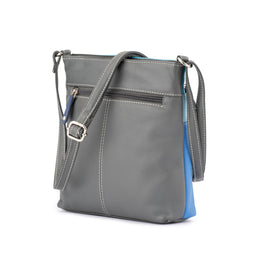 Franco Bonini - 12-242 Ladies Small Leather Shoulder Bag - Blue Multi - 0