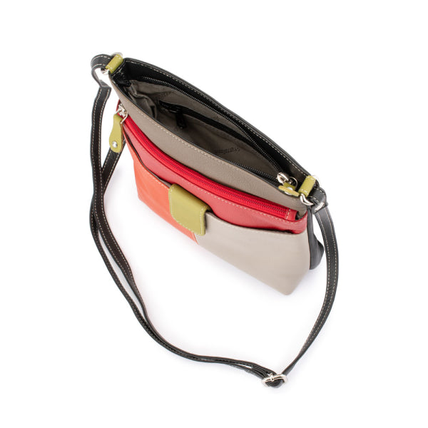 Franco Bonini - 12-242 Ladies Small Leather Shoulder Bag - Latte Multi-3