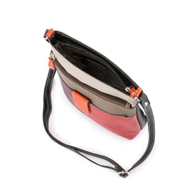 Franco Bonini - 12-242 Ladies Small Leather Shoulder Bag - Purple/Multi - 0