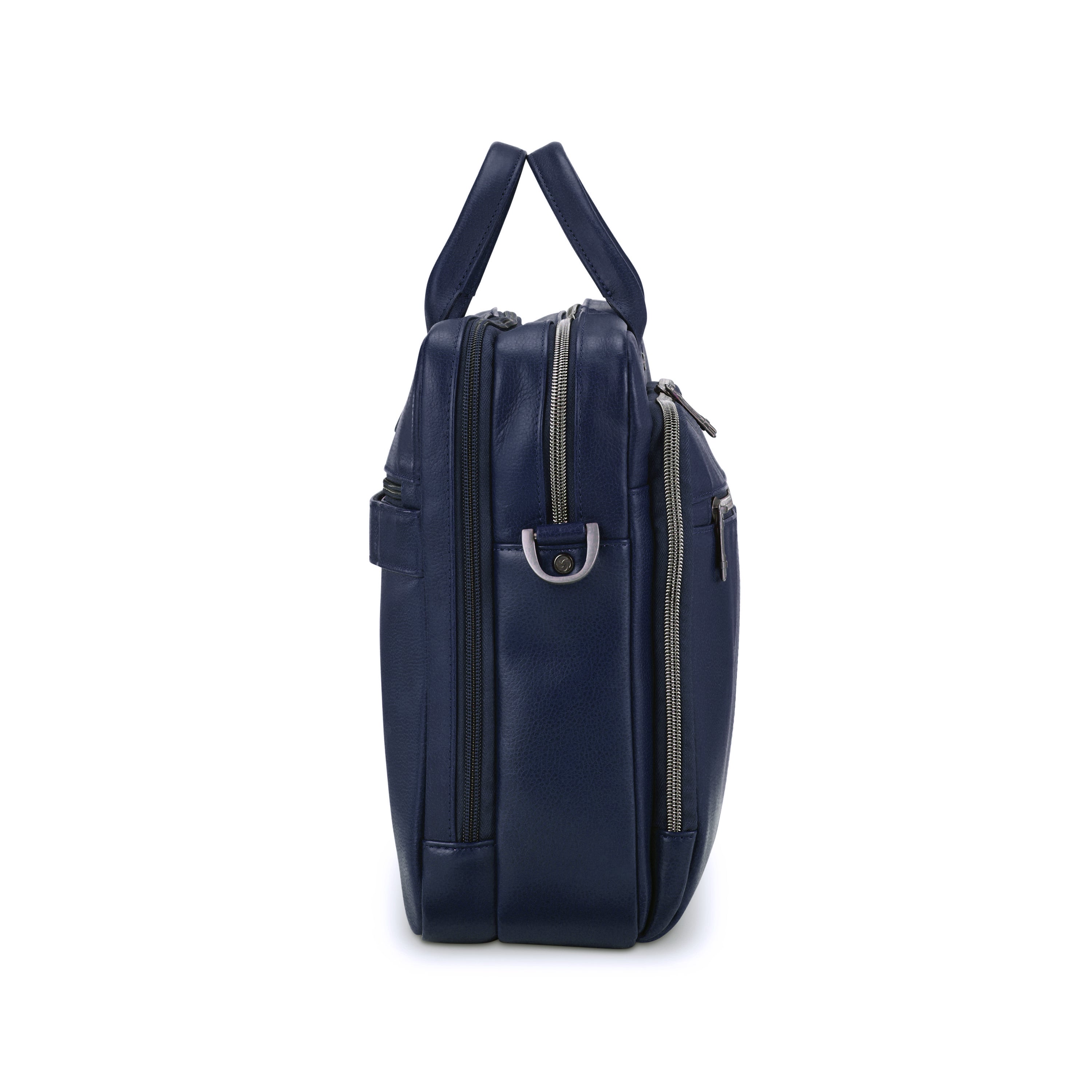 Samsonite Classic Leather 126039 Top Loader Briefcase - Navy-3