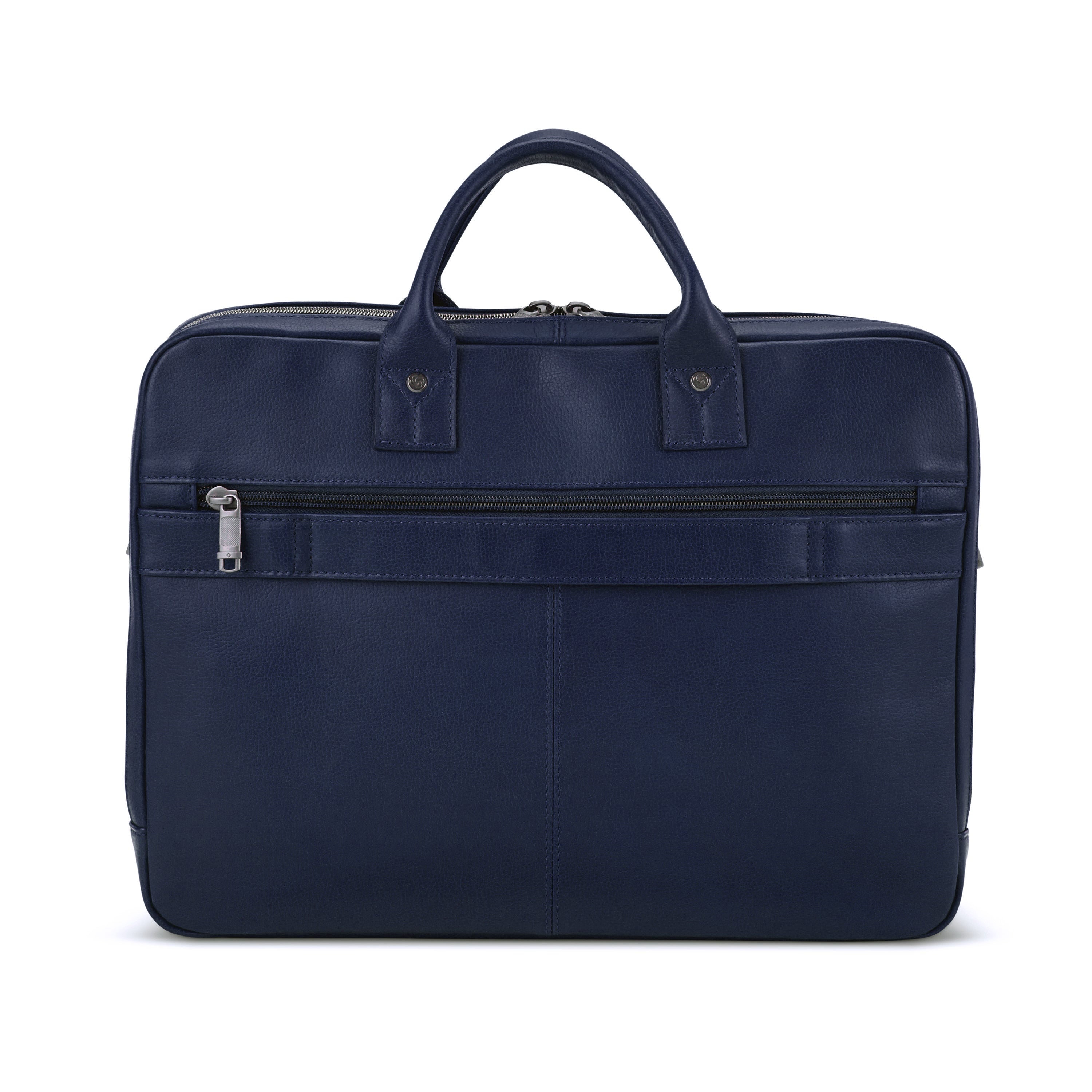 Samsonite Classic Leather 126039 Top Loader Briefcase - Navy-4