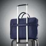 Samsonite Classic Leather 126039 Top Loader Briefcase - Navy