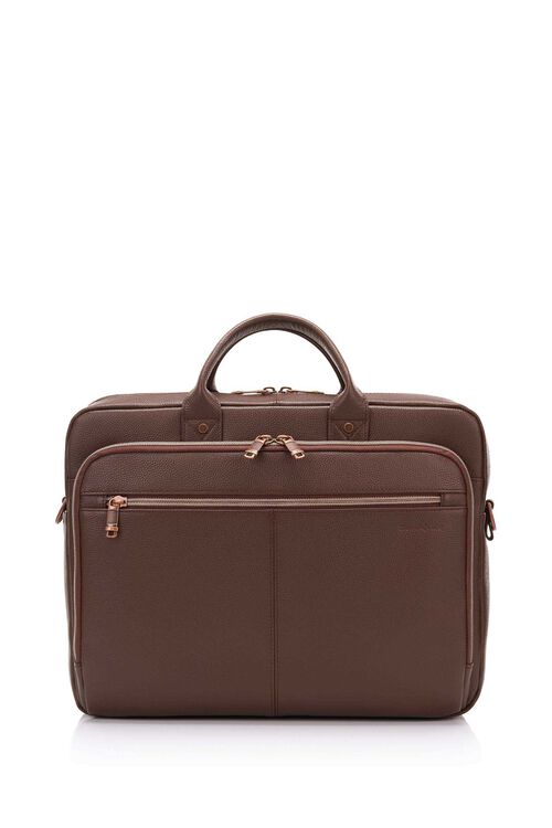 Samsonite - Classic Leather 15.6in Topload Brifecase - Chocolate