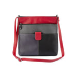 Franco Bonini - 1300 Large Front Tab Multi Pocket Side Bag- Black Multi
