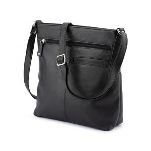 Franco Bonini - 1300 Large Front Tab Multi Pocket Side Bag- Black