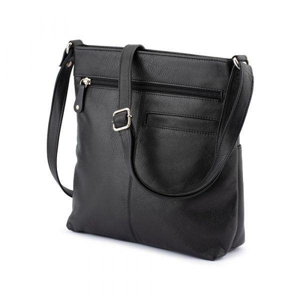 Franco Bonini - 1300 Large Front Tab Multi Pocket Side Bag- Black