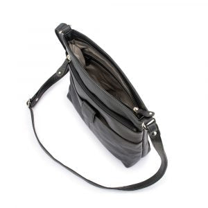 Franco Bonini - 1300 Large Front Tab Multi Pocket Side Bag- Black