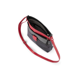 Franco Bonini - 1300 Large Front Tab Multi Pocket Side Bag- Black Multi