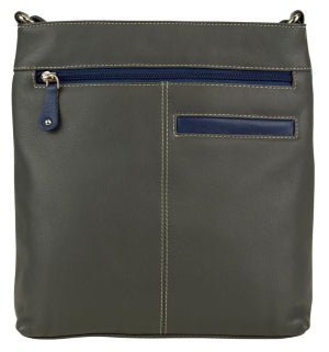 Franco Bonini - 1300 Large Front Tab Multi Pocket Side Bag- Blue Multi