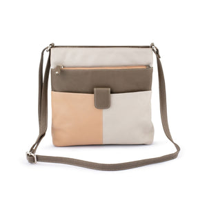 Franco Bonini - 1300 Large Front Tab Multi Pocket Side Bag- Bone Multi