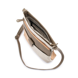 Franco Bonini - 1300 Large Front Tab Multi Pocket Side Bag- Bone Multi