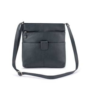 Franco Bonini - 1300 Large Front Tab Multi Pocket Side Bag- Navy